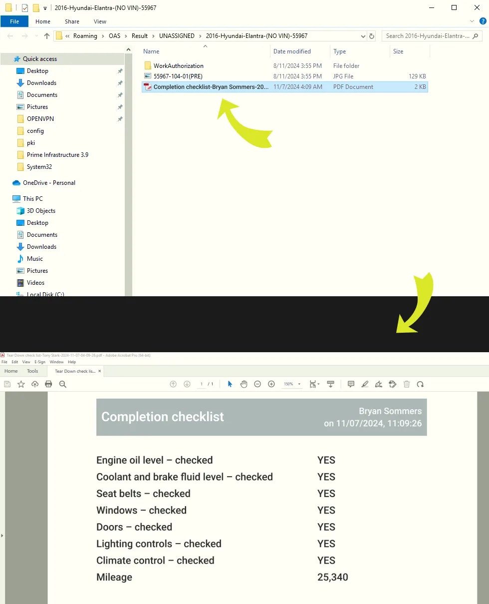 EstVis Checklists - Folder with PDF file