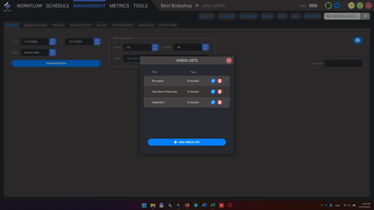 EstVis Checklists - Workflow Step 2