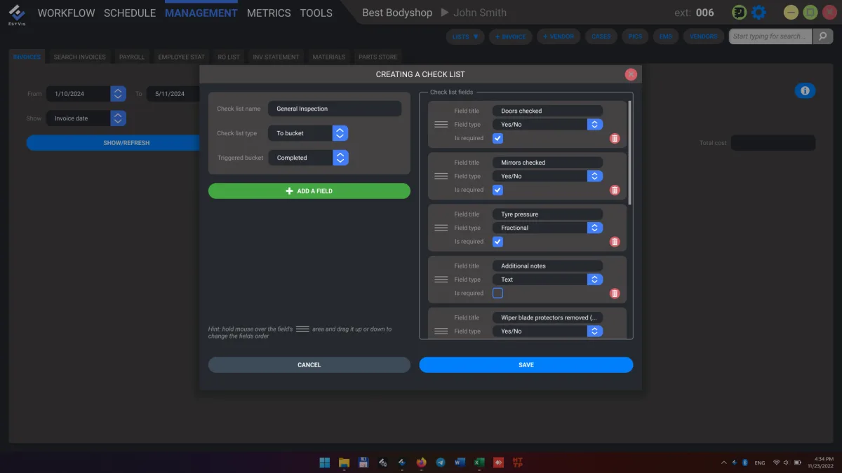 EstVis Checklists - Workflow Step 3